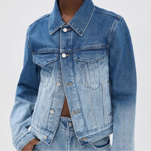Designer Dion Lee Denim Jacket with blue fade.